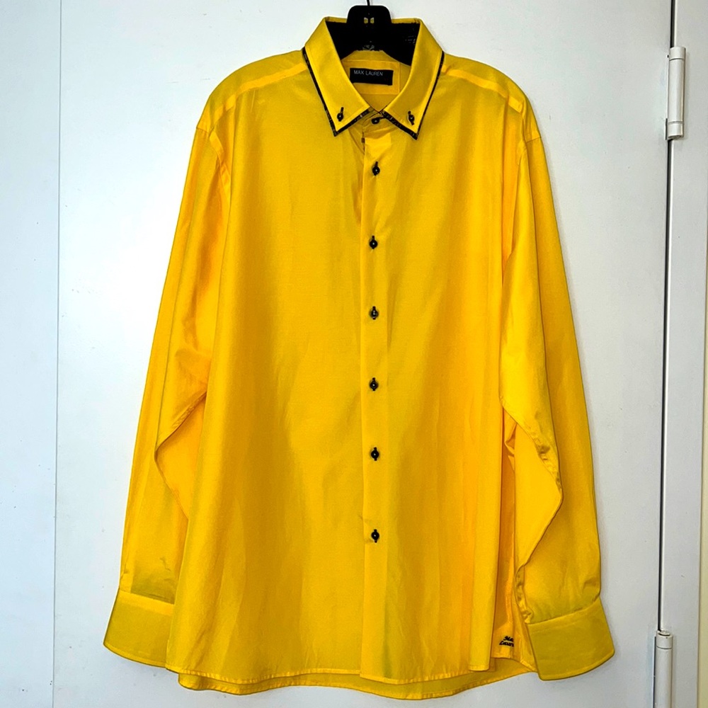 NWOT MAX LAUREN by BRIO DRESS SHIRT IN YELLOW